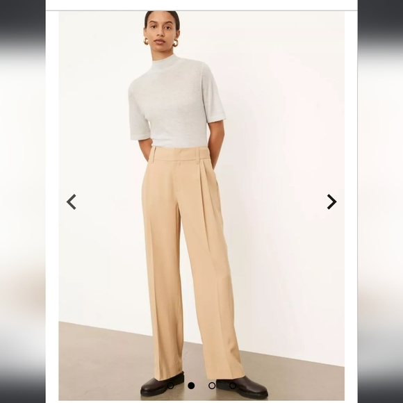 Vince Pants - Vince High Waisted Wide Leg Pleated Trousers